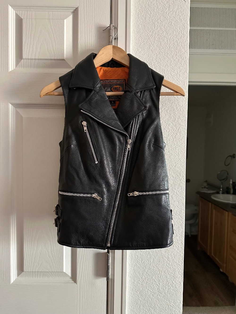 Leather Biker Vest NWOT